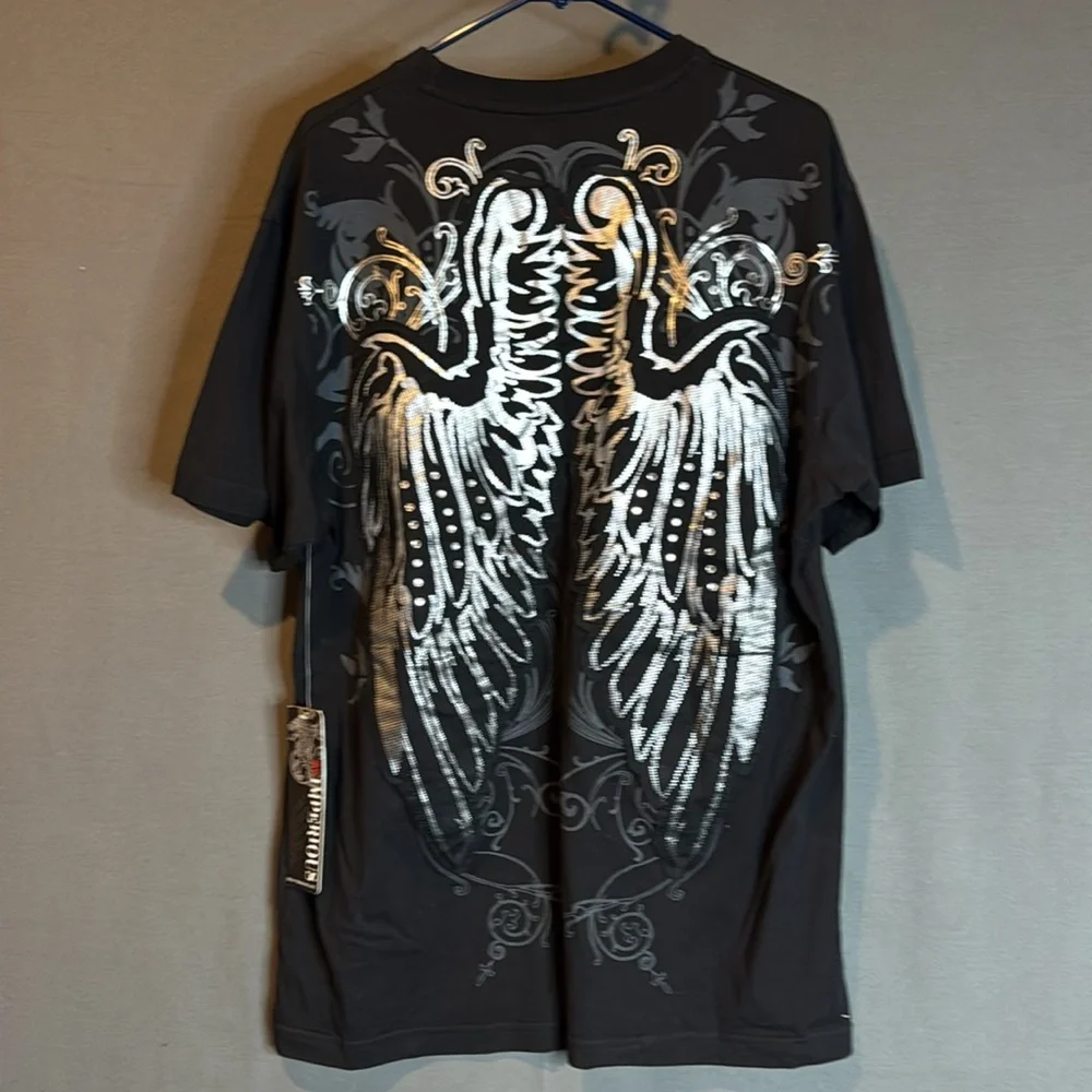 Delf Trading Black Graphic T-Shirt with White and Silver Design size XLarge - Picture 4 of 6